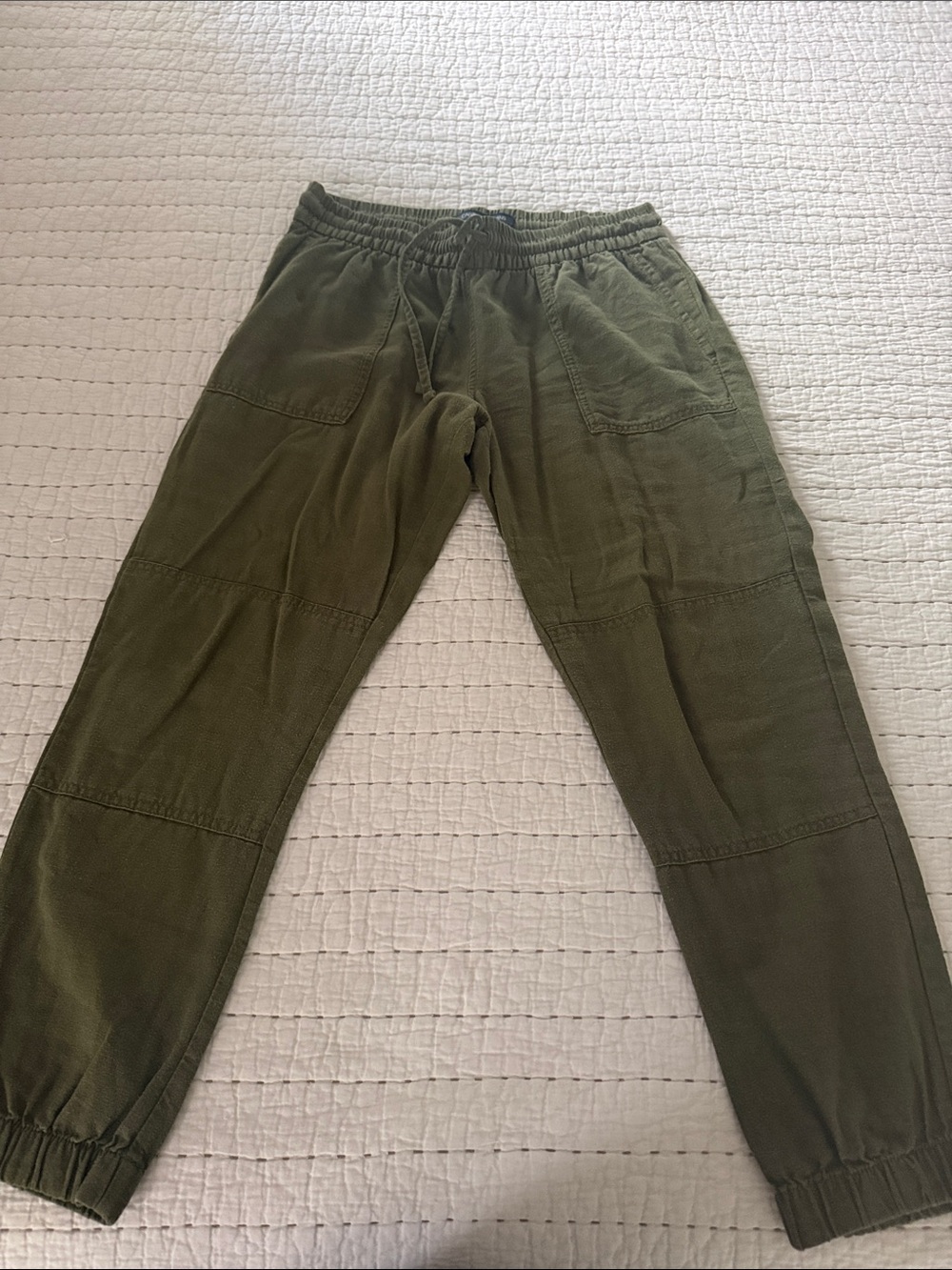 Womens Calvin Klein Olive Drawstring Joggers